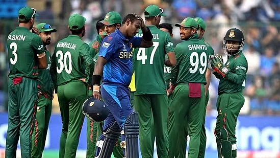 Sri Lanka captain Angelo Mathews leaving after being timed out yesterday (Photo: Social media)