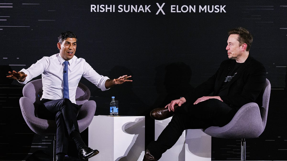 UK prime minister Rishi Sunak and Elon Musk met for a discussion on artificial intelligence risks in London 2 November (photo: Getty Images)