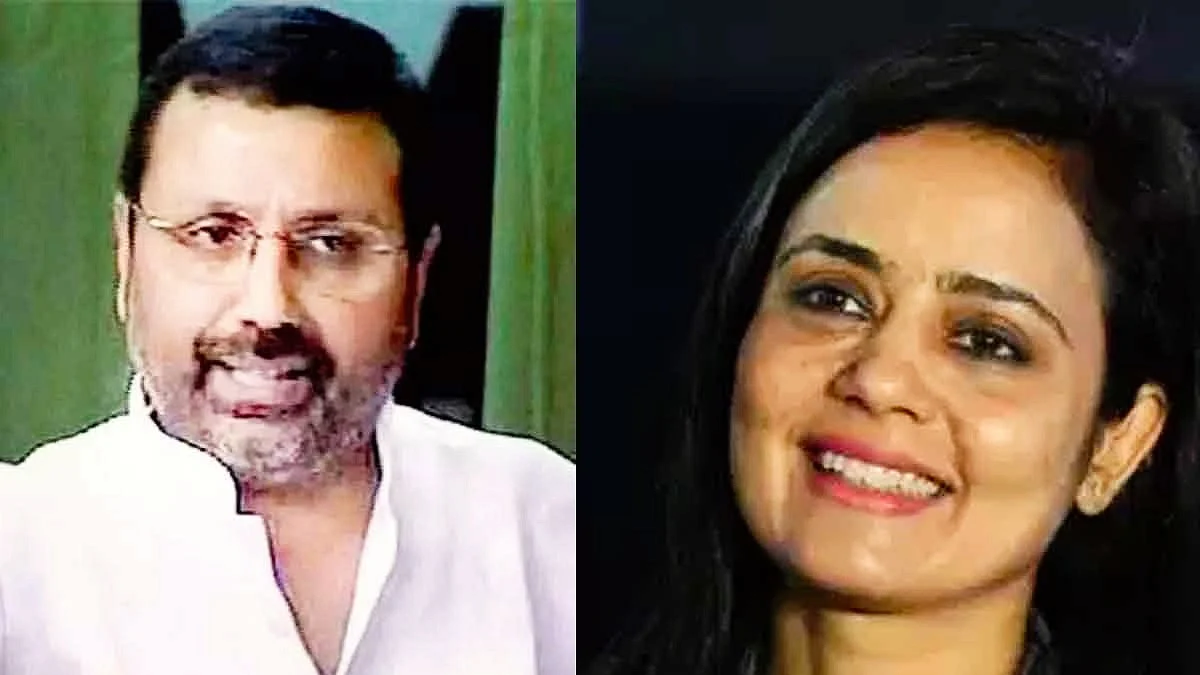 Nishikant Dubey (left) was the complainant against Mahua Moitra before the Parliament ethics committee (photo: National Herald archives)