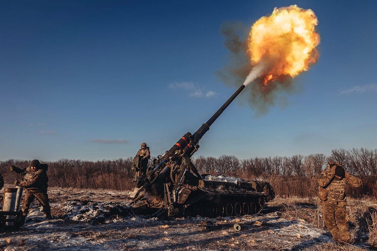 File photo of Ukrainian artillery at the Donbass frontline in Donetsk, Ukraine (photo: Getty Images)