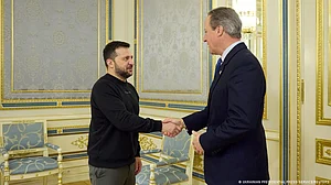 Ukraine: David Cameron visits Kyiv on first foreign trip