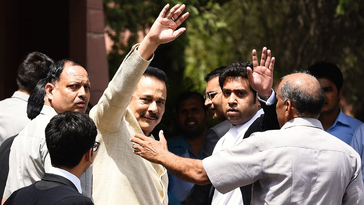 Subrata Roy at the Supreme Court after his temporary release from prison in April 2017 (photo: Getty Images)