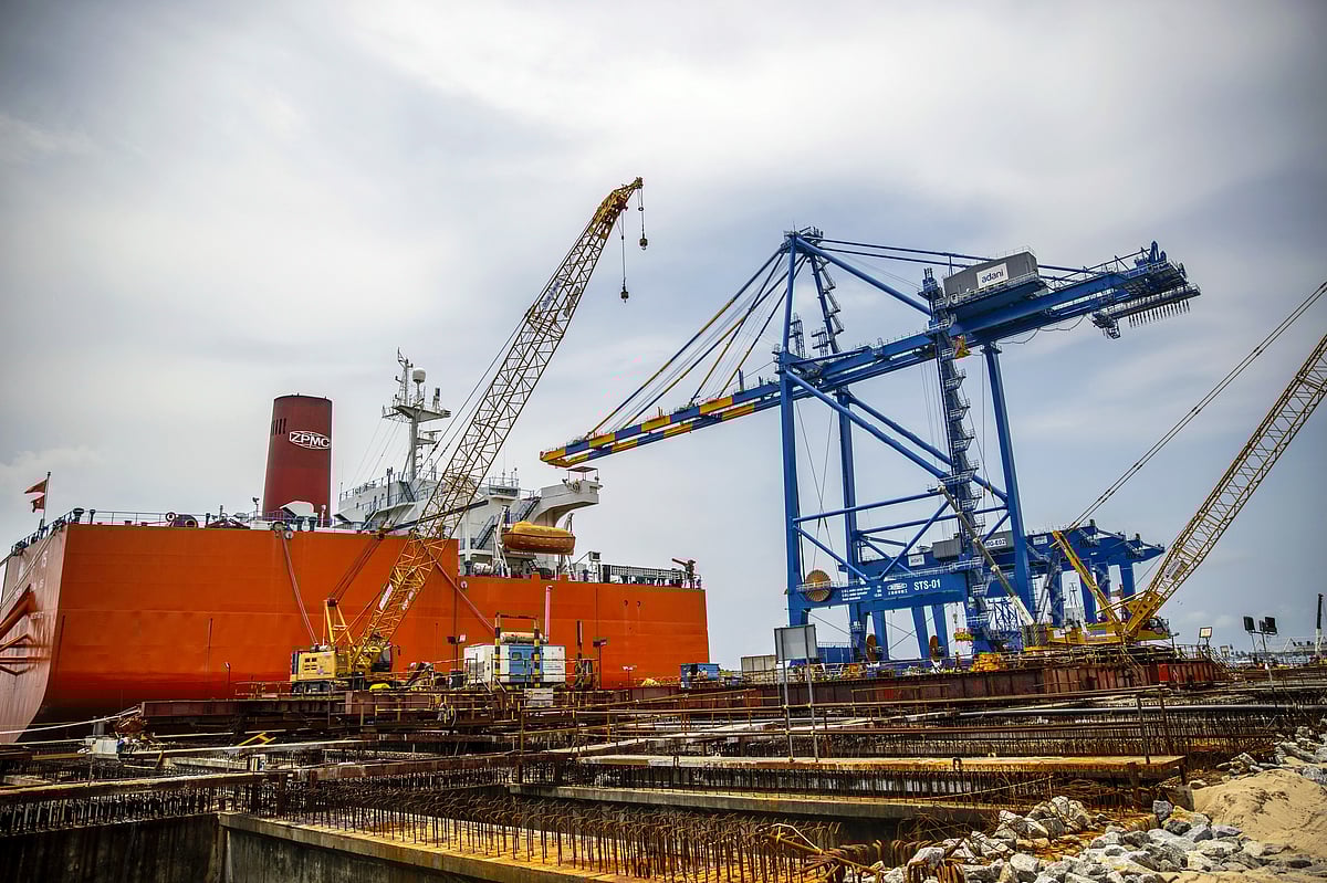 A gantry crane at Vizhinjam trans-shipment container port in Kerala, developed by Adani Ports and Special Economic Zone Ltd and inaugurated in October (photo: Getty Images)