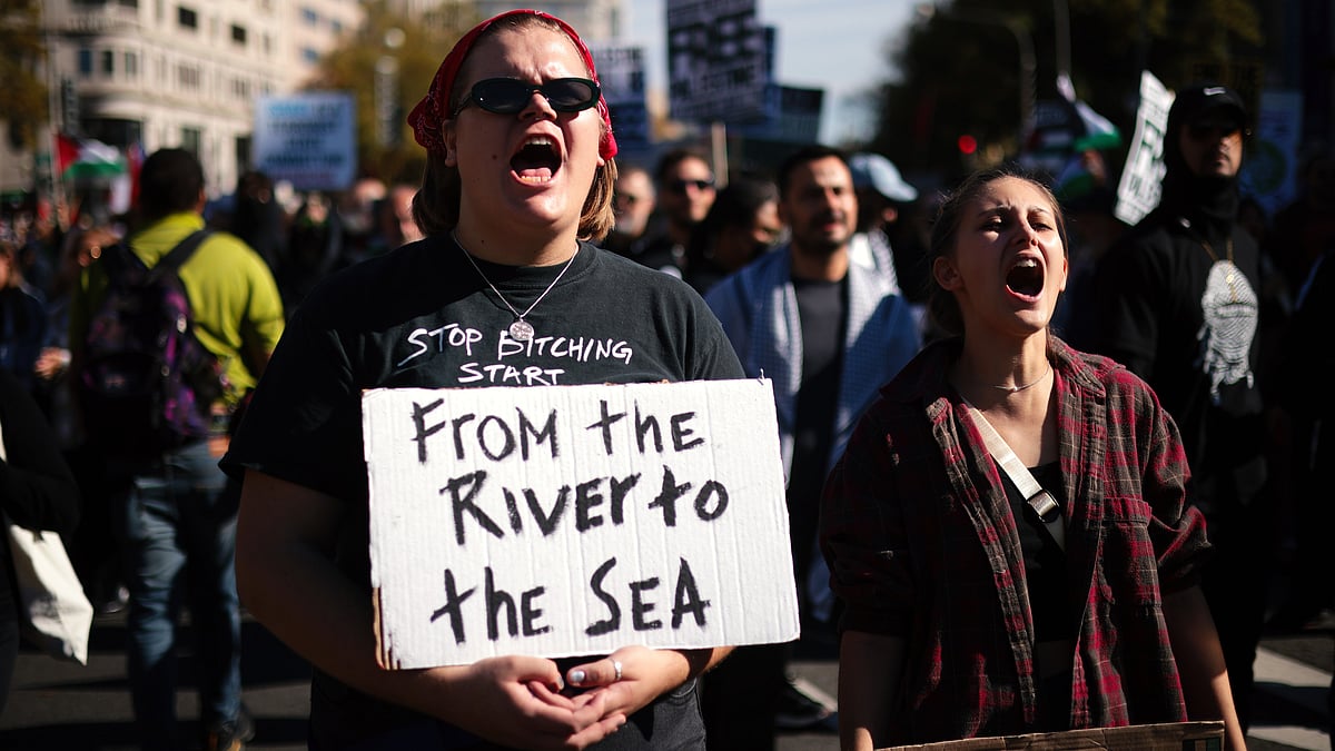 Protesters in Washington, USA calling for a ceasefire between Israel and Hamas on 4 November (photo: Getty Images)