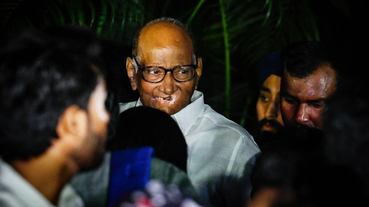 Sharad Pawar at the first coordination committee meeting of the Opposition INDIA bloc at his residence in September in New Delhi (photo: Getty Images)