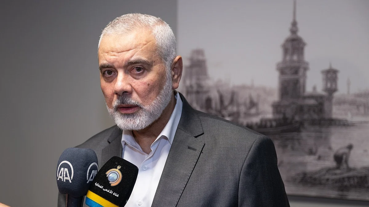 Amid ongoing conflict, Hamas leader Ismail Haniyeh expressed readiness to discuss ceasefire arrangements with Israel.  (photo: Cem Tekkesinoglu/Anadolu Agency via Getty Images)