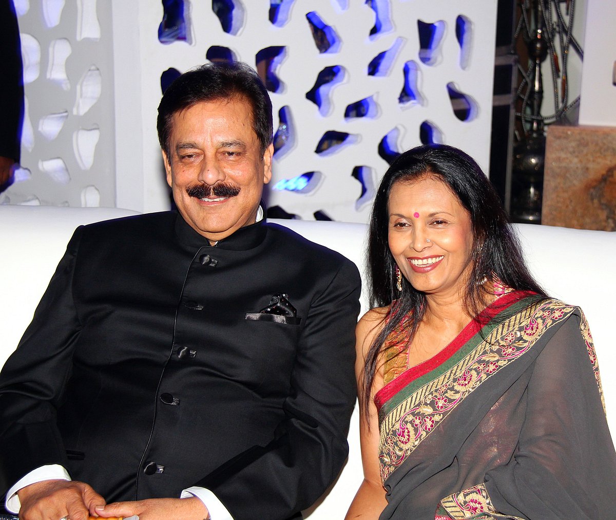Subrata Roy with wife Sapna at the Amby Valley India Bridal Week in Mumbai in 2010. (photo: Getty Images)