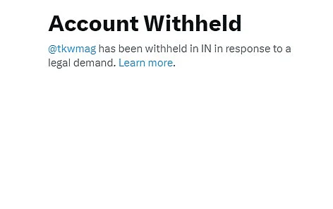 Screenshot of the deactivated X page of The Kashmir Walla