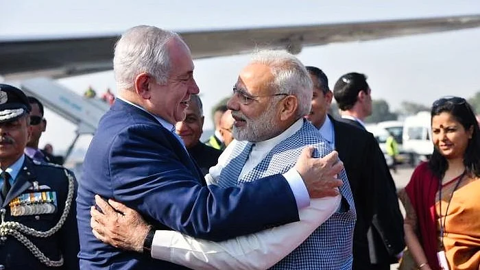 Prime Minister Narendra Modi with Israeli PM Benjamin Netanyahu (photo: National Herald archives)