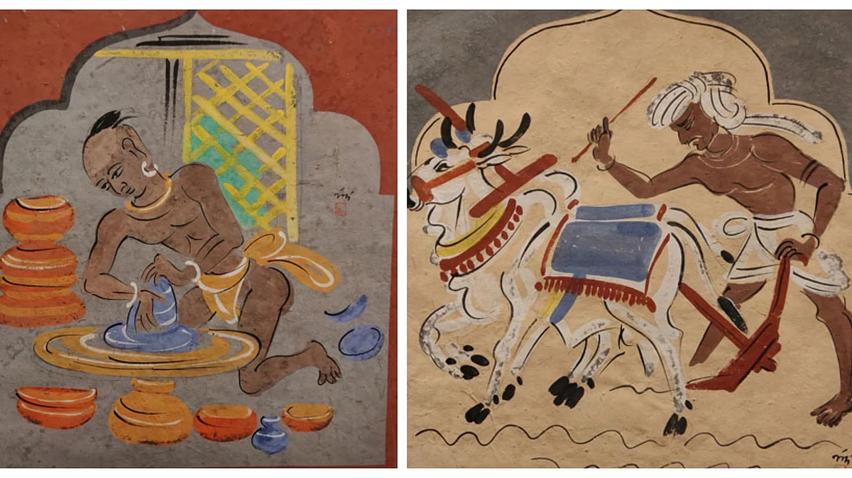 ‘Haripura panels’ by Nandalal Bose