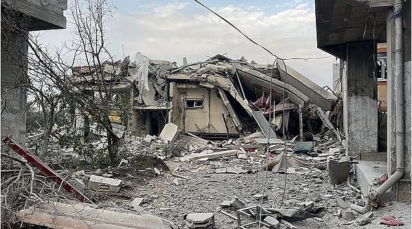 Homes reduced to rubble in Israeli airstrikes on Gaza city