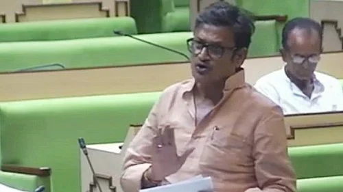 Rajendra Rathore in the Rajasthan assembly (photo: IANS)