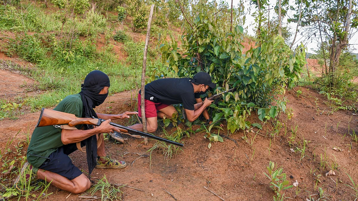 The NHRC takes suo motu cognizance of media reports and seeks a detailed report of the gun fight (representative image) within two weeks (photo: Biplov Bhuyan/SOPA Images/LightRocket via Getty Images)