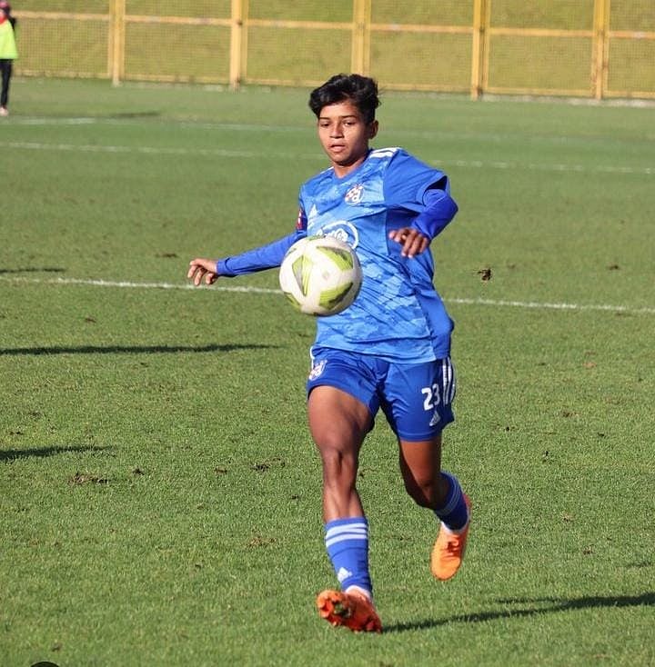 Kiran Pisda during a training session with the ball (photo: Dinamo Zagreb)
