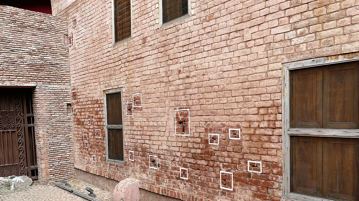 Bullet marks preserved from the Jallianwala Bagh massacre of 1919