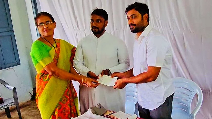 Ambati Rayudu (right) has been in pubic outreach mode in recent times (photo: @RayuduAmbati/X)