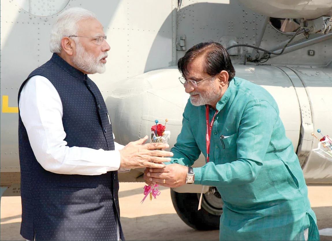 Lakshadweep administrator Praful Khoda Patel with PM Modi