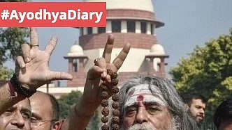 Hindu litigants rejoice after the Supreme Court verdict in their favour in the Ramjanmabhoomi–Babri Masjid case (photo: National Herald archives)