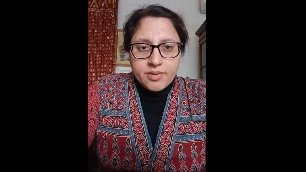 Screengrab from lawyer Suranya Aiyar's statement on her 'Protest Fast against (the) January 22 Production' in Ayodhya, around the Ram Temple (courtesy @suranyaaiyar3853/YouTube) 