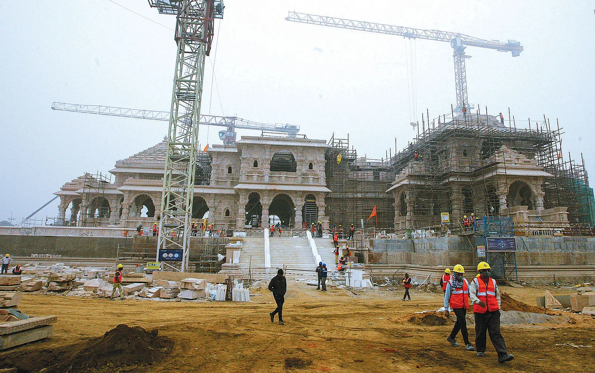 The Ram Mandir in progress (photo: Ritesh Shukla via Getty Images)