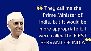 Jawaharlal Nehru, first prime minister of India (and founder of the National Herald), thought of himself as the 'First Servant of India' (image courtesy @UWCforYouth/X)