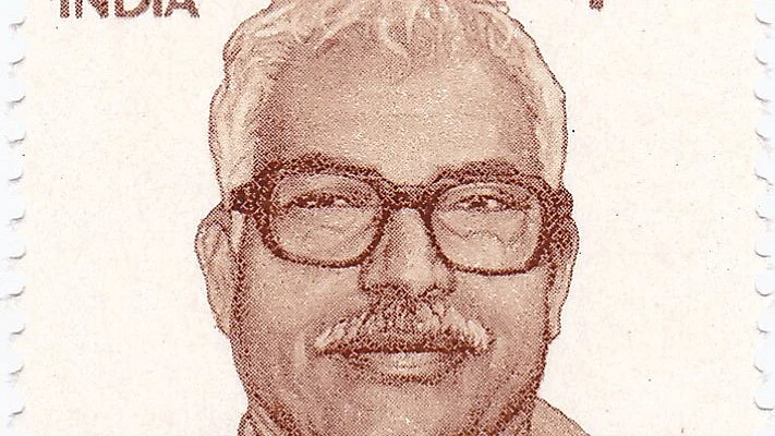 Image of Karpoori Thakur from a 1991 postage stamp (photo courtesy me_ganesh14/X)