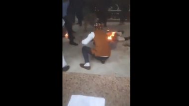 People try to rescue Jagbeer after he immolated himself outside SDM office in Mawana