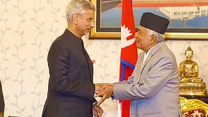 S. Jaishankar meets Ram Chandra Poudel (photo: IANS)