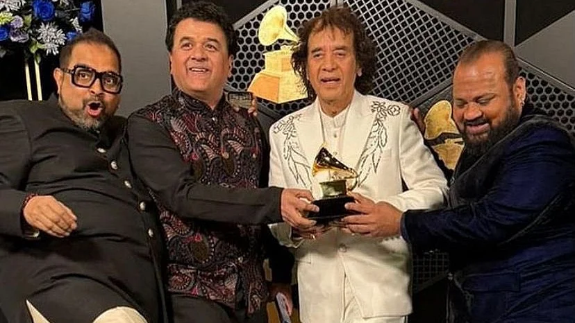 "This is the moment when India is shining all over," says Shankar Mahadevan on winning a Grammy for the album 'This Moment'  (photo: @bomanirani/X)