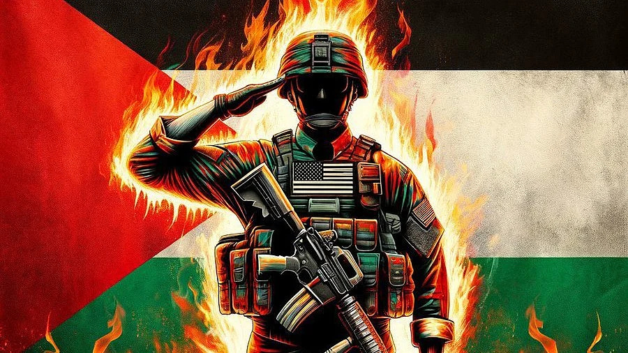 US active duty Airman Aaron Bushnell's profound act of self-immolation has become an icon validating pro-Palestine civil society movements globally (photo: @REVMAXXING/X)