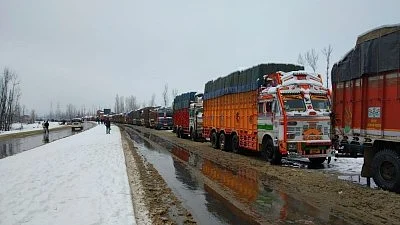 Efforts are underway to reopen the highway, with officials estimating it could take 3 to 4 hours. (photo: IANS)