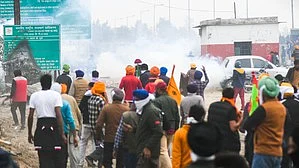 On day four of the Delhi Chalo march, Haryana Police fired tear gas on farmers at the Punjab-Haryana border (photo: IANS)