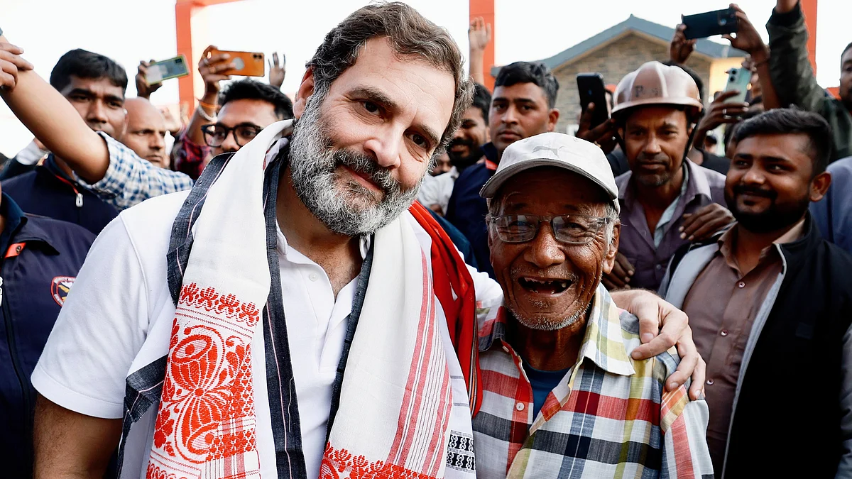 Rahul Gandhi's Bharat Jodo Nyay Yatra in Assam (photo: @bharatjodo/X)