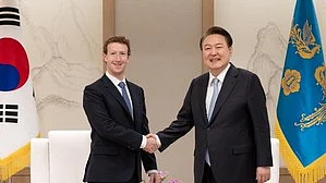Zuckerberg  met South Korean President, Yoon Suk Yeol on a three-day visit to Seoul (photo: IANS)