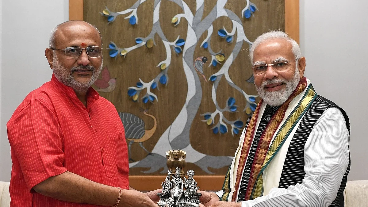 Jharkhand governor C.P. Radhakrishnan with PM Narendra Modi