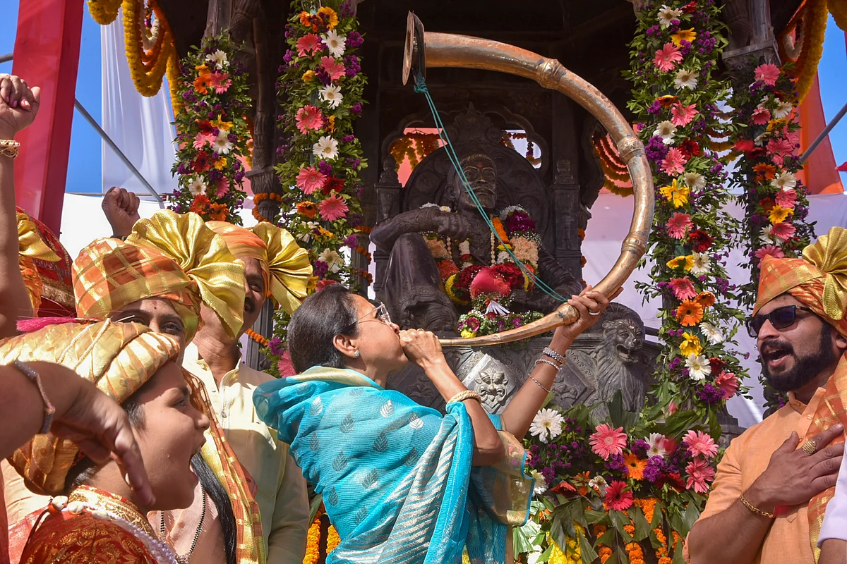 Supriya Sule at Sharad Pawar's NCP symbol launch (photo: PTI)