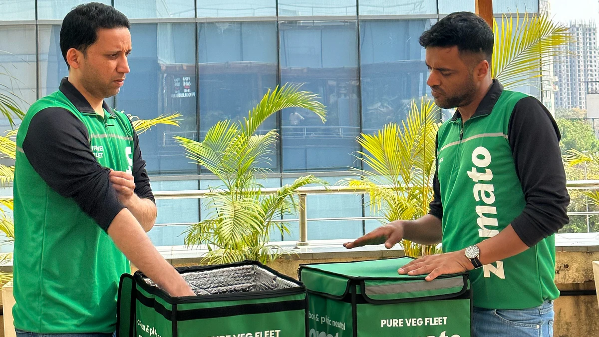 The ‘Pure Veg Fleet’ will only serve orders from pure vegetarian restaurants (photo: @deepigoyal/X)