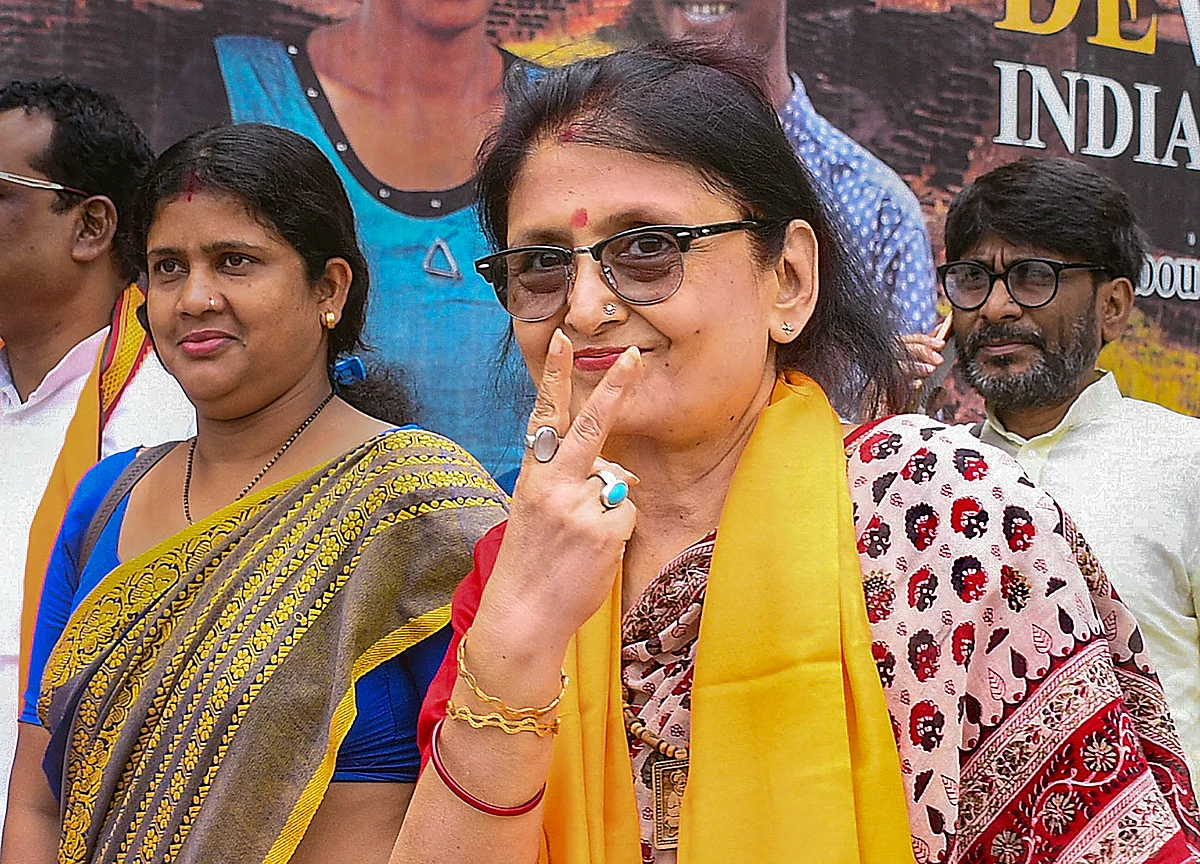 Amrita Roy on the campaign trail (photo: PTI)