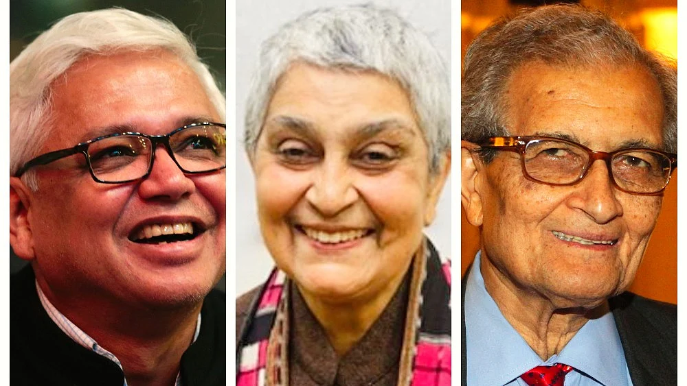 (From left) Amitav Ghosh, Gayatri Chakravorty Spivak and Amartya Sen are among those who feature in the statement 