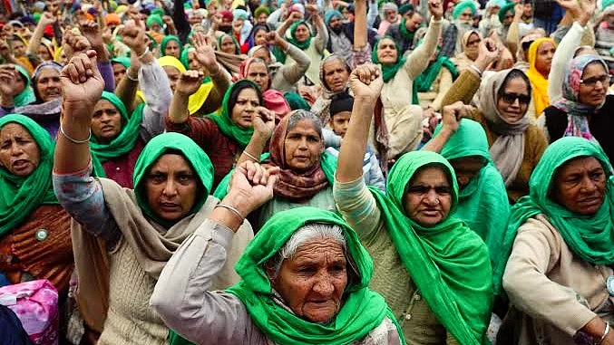 File photo of protesting women farmers (photo: @RakeshTikaitBKU/X)