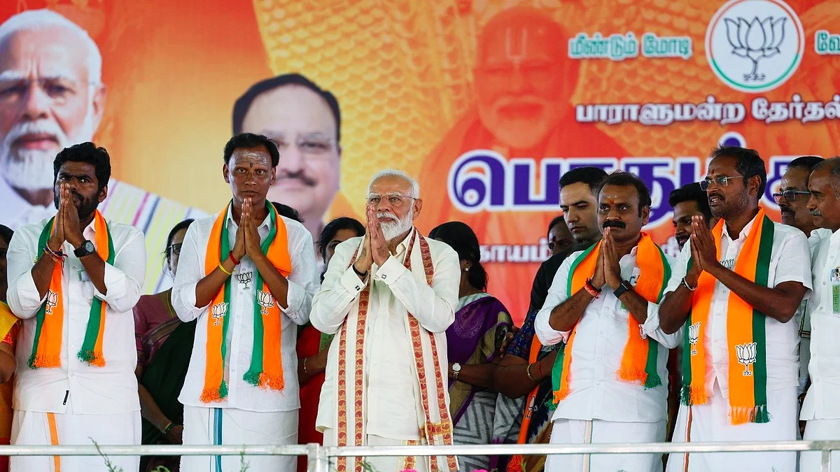 PM Narendra Modi campaigns in Tamil Nadu (photo: @BJP4India/X)