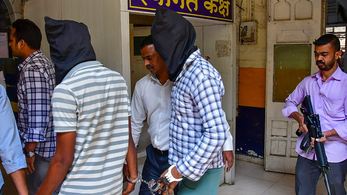 Two accused, arrested from Punjab for the firing incident outside Salman Khan's residence (photo: PTI)