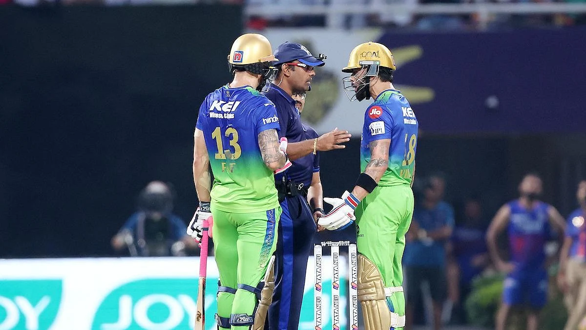 Virat Kohli in an argument with umpires after his dismissal (photo: BCCI)