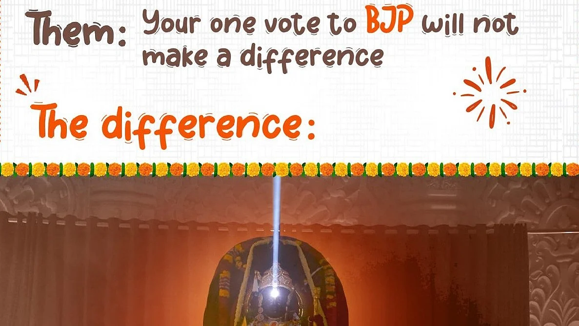 BJP's official handle claims the Surya Tilak on Ram Lalla was created by astrophysicists and engineers from India's top institutes (photo courtesy @BJP4India/X)