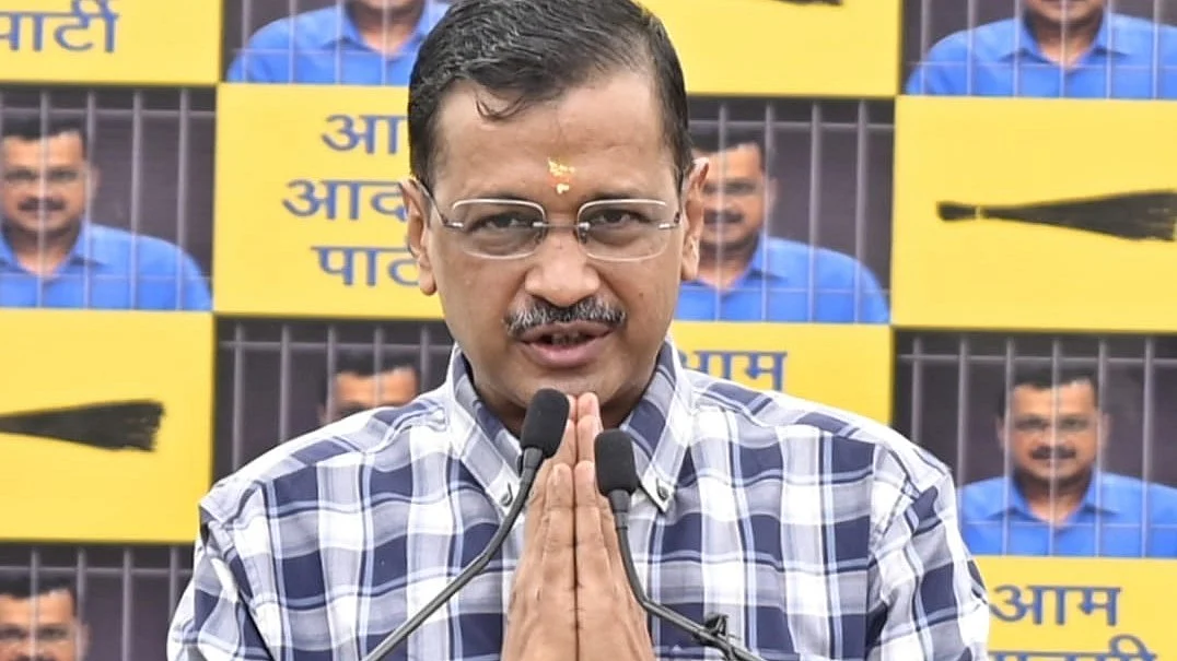 Arvind Kejriwal addressing a press conference in New Delhi on 11 May (photo: Vipin/National Herald)