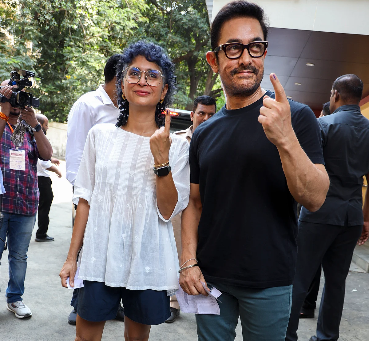 Actor Aamir Khan and ex-wife Kiran Rao in Mumbai (photo: PTI)