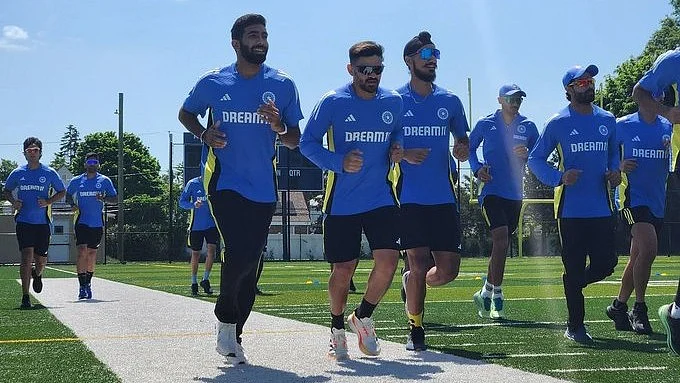 Team India in practice in the US (photo: @ImTanujSingh/X)