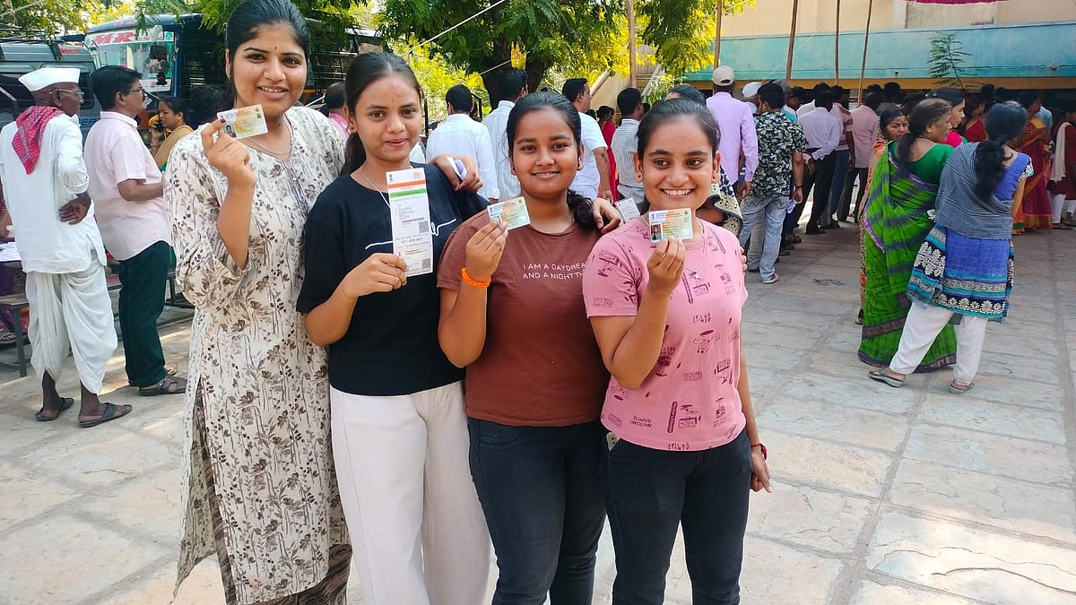 First-time voters line up at Gulbarga, Karnataka (photo courtesy @ceo_karnataka/X)