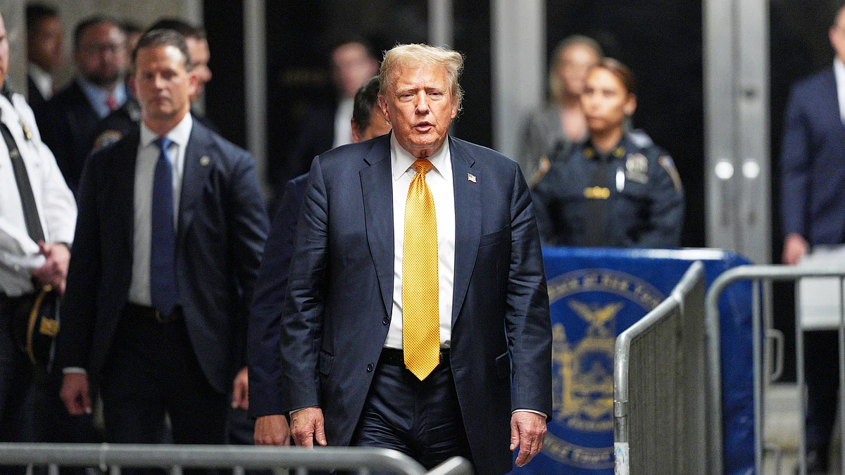 Donald Trump at Manhattan Criminal Court on 29 May (photo: PTI)