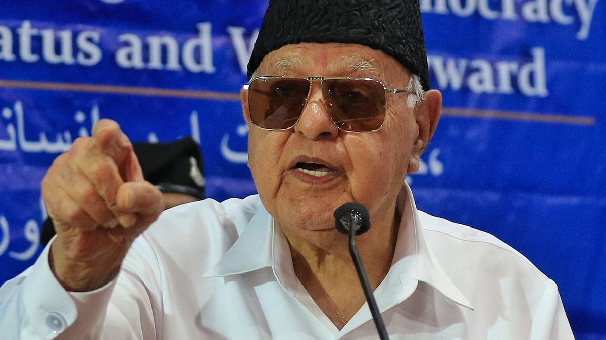 Farooq Abdullah accuses PM of trying to "create hatred" in the country and says "we are against it" (photo: PTI)